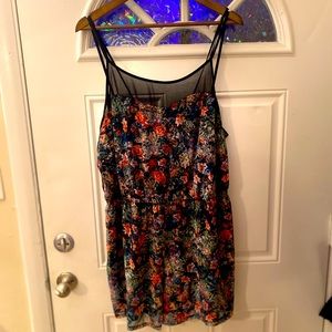 Forever 21 floral mesh romper NWT